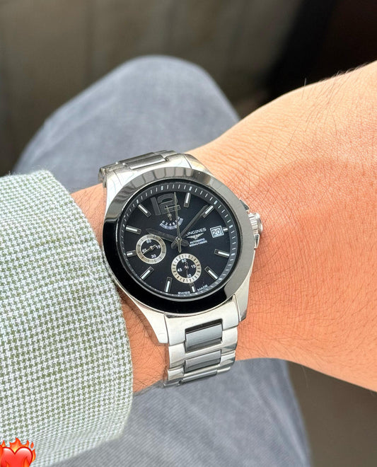 Longines Classic Chronograph – 7A Premium Men’s Watch | Slim Fit Black Dial